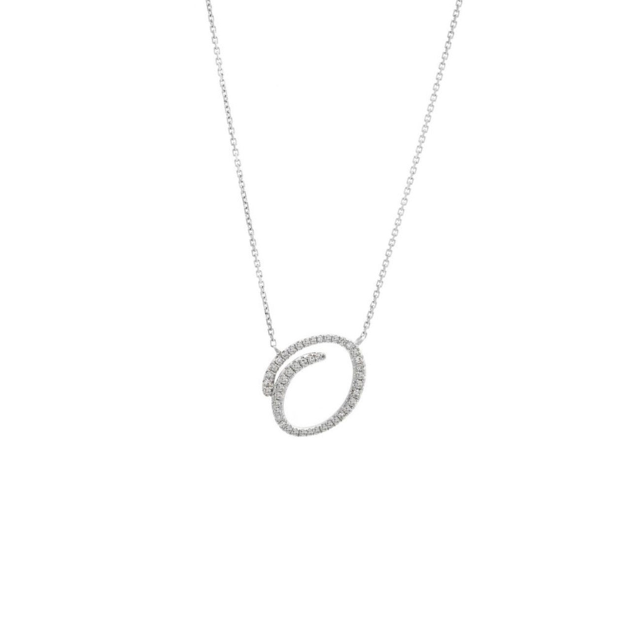 Script Initial Micro Pave Diamond Necklace