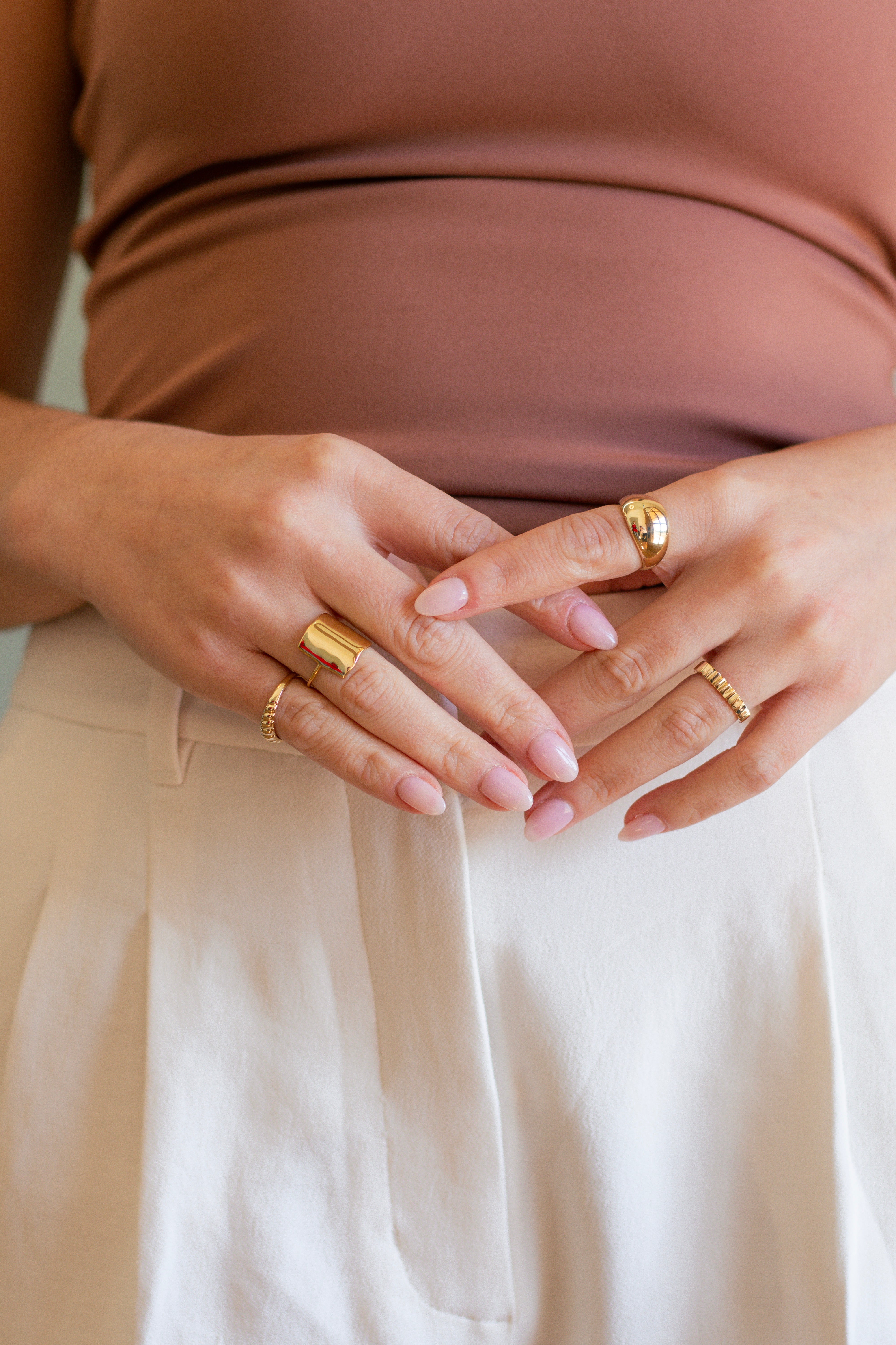 Ribbed Polished Ring