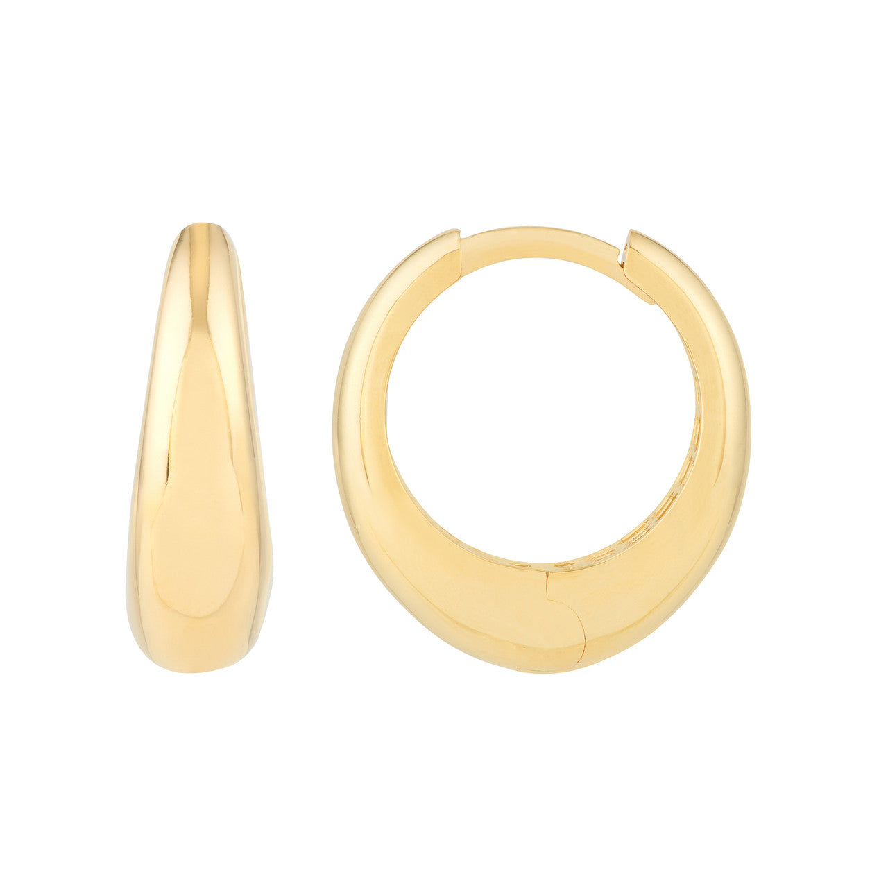 Oval Shapes Huggie Earrings
